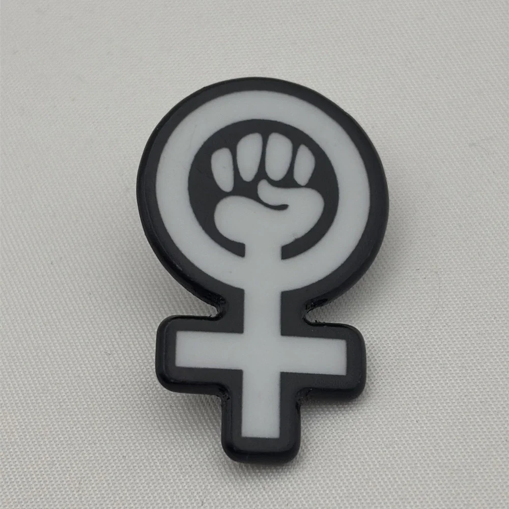 Woman Power Feminist Fist Logo Plastic Lapel Hat Pin